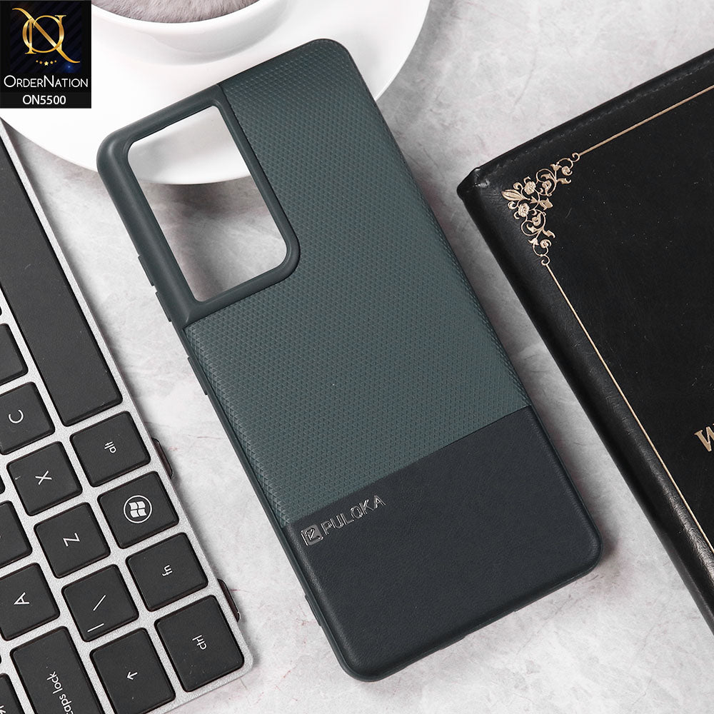 Samsung Galaxy S21 Ultra 5G  Cover - Blue - New Premium  Leather Textured  Soft Borderd Case