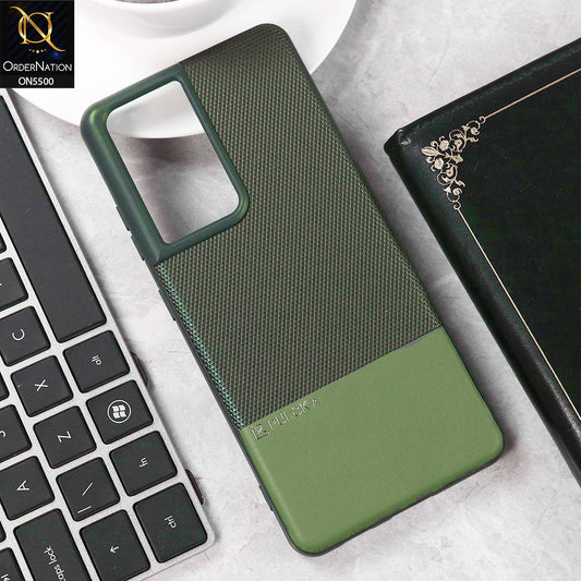 Samsung Galaxy S21 Ultra 5G  Cover - Green - New Premium  Leather Textured  Soft Borderd Case