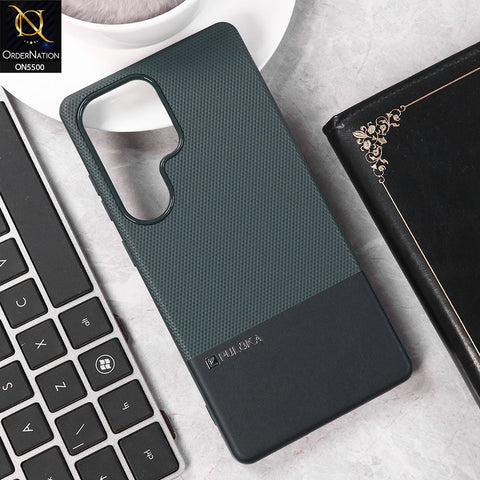 Samsung Galaxy S22 Ultra 5G  Cover - Blue - New Premium  Leather Textured  Soft Borderd Case