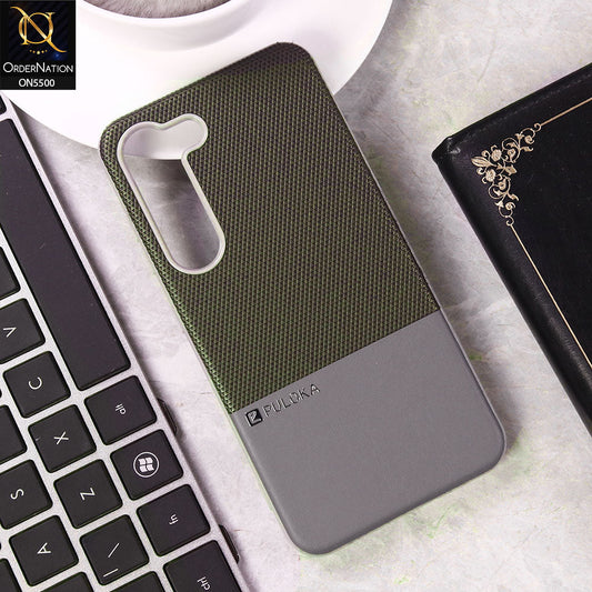 Samsung Galaxy S23 5G  Cover - Gray - New Premium  Leather Textured  Soft Borderd Case