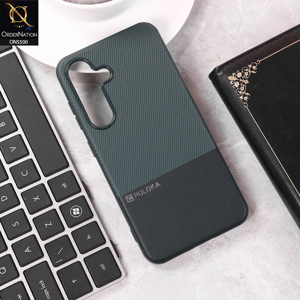 Samsung Galaxy S23 FE  Cover - Blue - New Premium  Leather Textured  Soft Borderd Case