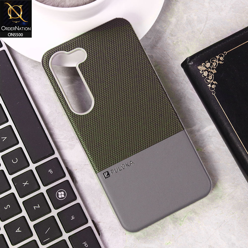 Samsung Galaxy S23 Plus 5G  Cover - Gray - New Premium  Leather Textured  Soft Borderd Case