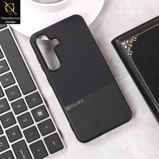 Samsung Galaxy S24 FE  Cover - Black - New Premium  Leather Textured  Soft Borderd Case