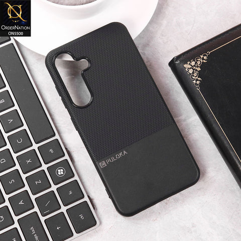 Samsung Galaxy S24 FE  Cover - Black - New Premium  Leather Textured  Soft Borderd Case