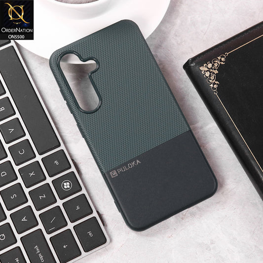 Samsung Galaxy S24 FE  Cover - Blue - New Premium  Leather Textured  Soft Borderd Case