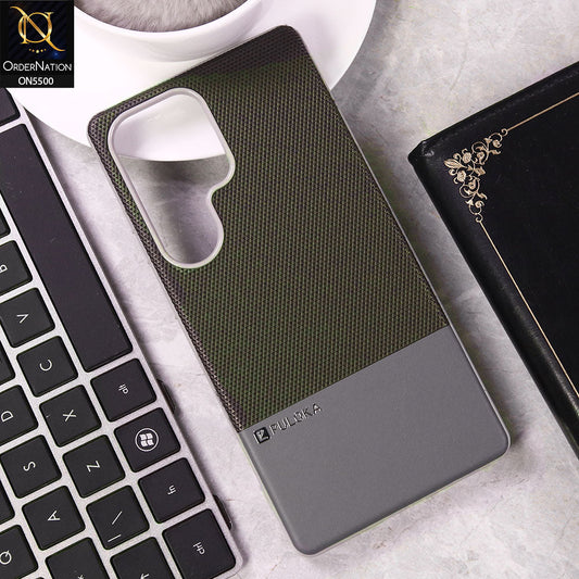 Samsung Galaxy S24 Ultra Cover - Gray - New Premium  Leather Textured  Soft Borderd Case