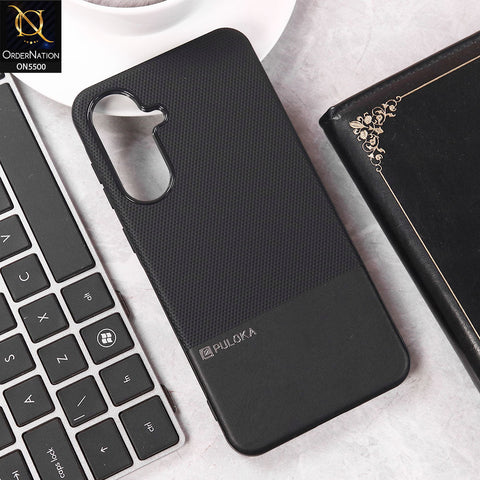 Samsung Galaxy A26  Cover - Black - New Premium  Leather Textured  Soft Borderd Case