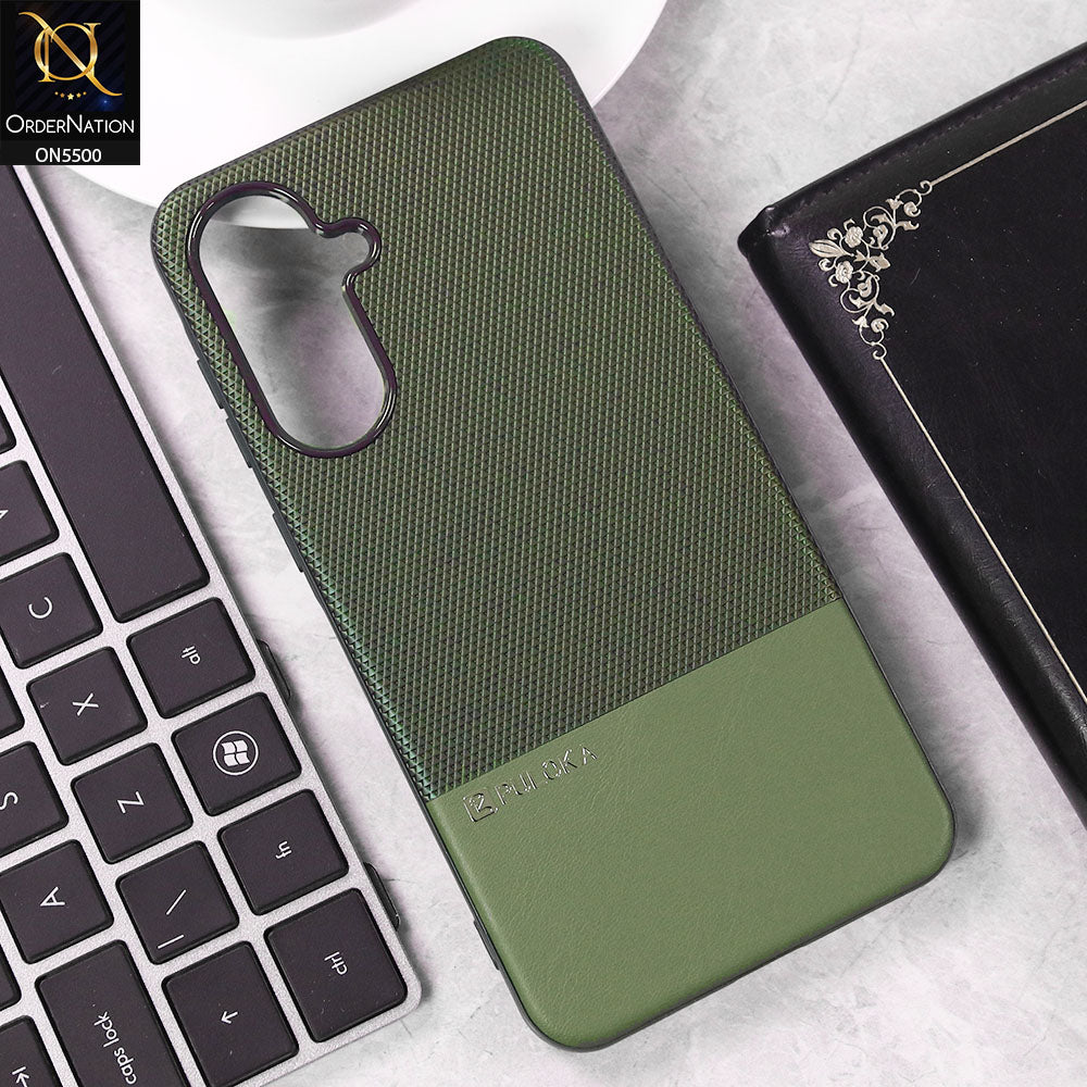 Samsung Galaxy A26  Cover - Green - New Premium  Leather Textured  Soft Borderd Case