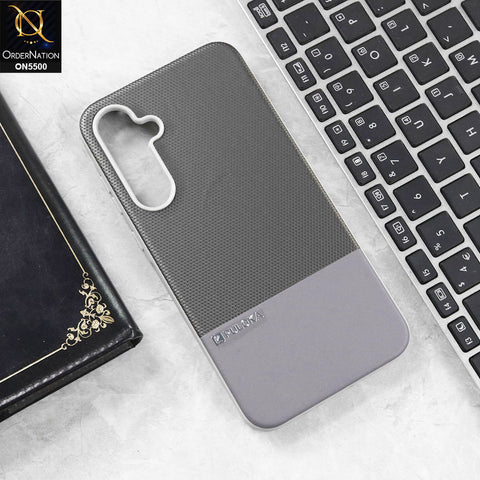 Samsung Galaxy A55 - Gray -  New Premium  Leather Textured  Soft Borderd Case
