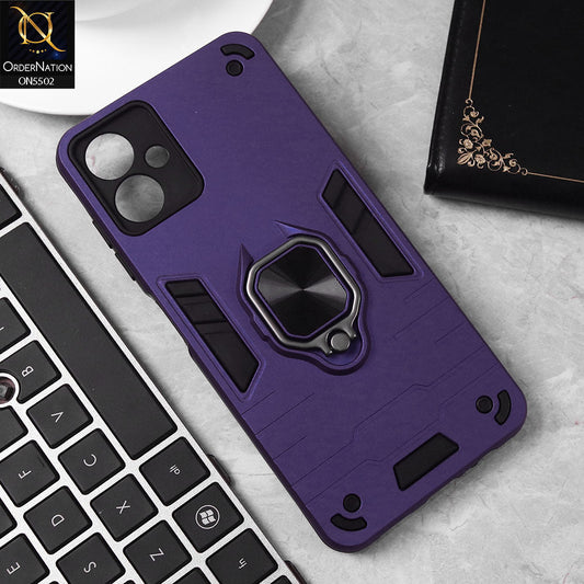 Samsung Galaxy A06 Cover - Blue - New Dual PC + TPU Hybrid Style Protective Soft Border Case With Kickstand Holder