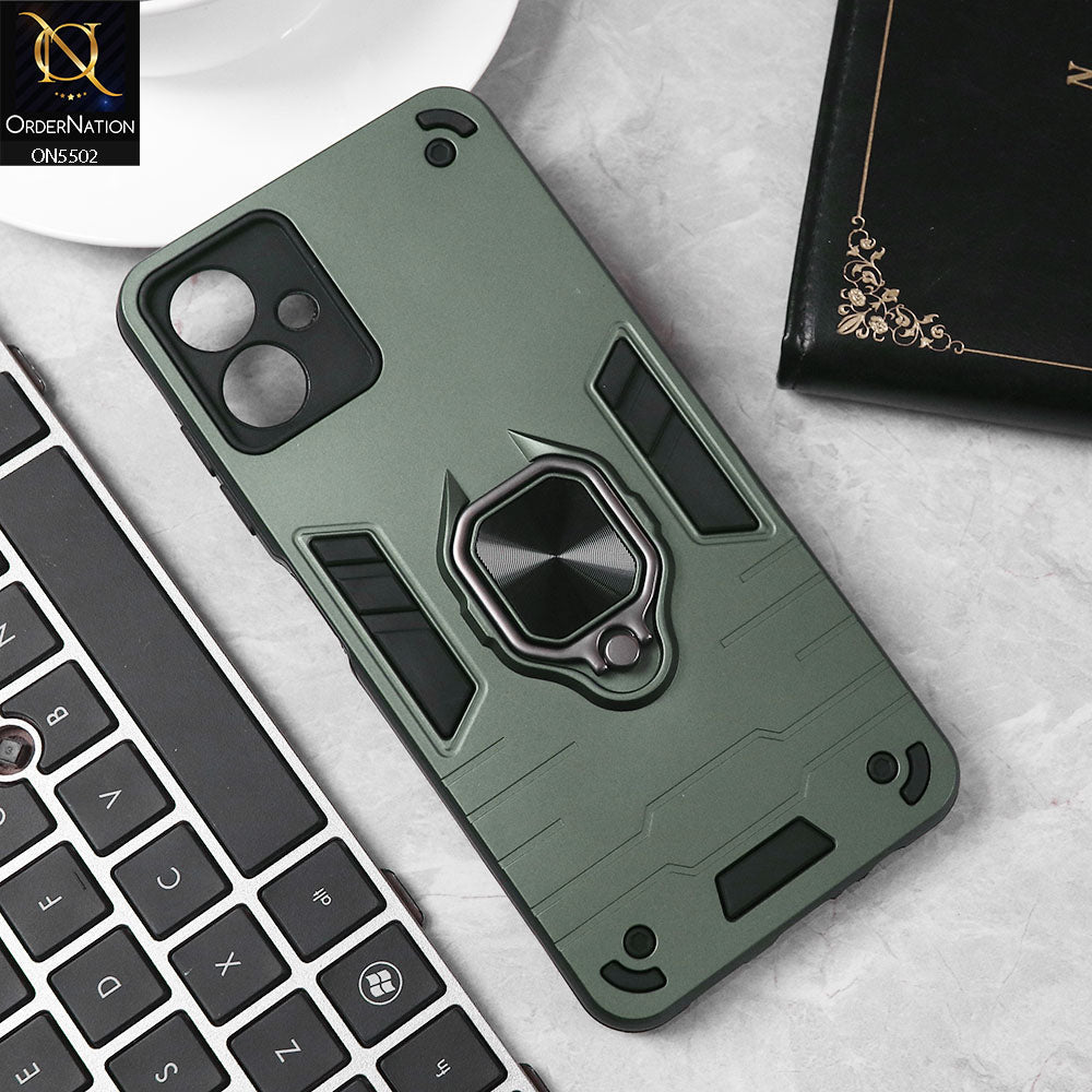 Samsung Galaxy A06 Cover - Sea green - New Dual PC + TPU Hybrid Style Protective Soft Border Case With Kickstand Holder
