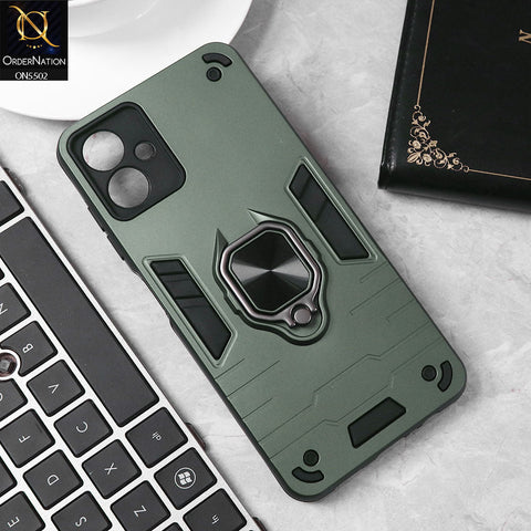 Samsung Galaxy A06 Cover - Sea green - New Dual PC + TPU Hybrid Style Protective Soft Border Case With Kickstand Holder