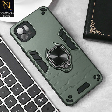 Oppo A16K Cover - Sea green - New Dual PC + TPU Hybrid Style Protective Soft Border Case With Kickstand Holder
