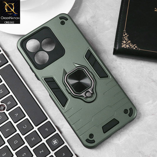 Realme Note 50 Cover - Sea green - New Dual PC + TPU Hybrid Style Protective Soft Border Case With Kickstand Holder