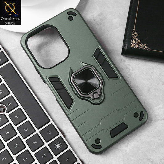 Xiaomi Redmi 13C Cover - Sea green - New Dual PC + TPU Hybrid Style Protective Soft Border Case With Kickstand Holder