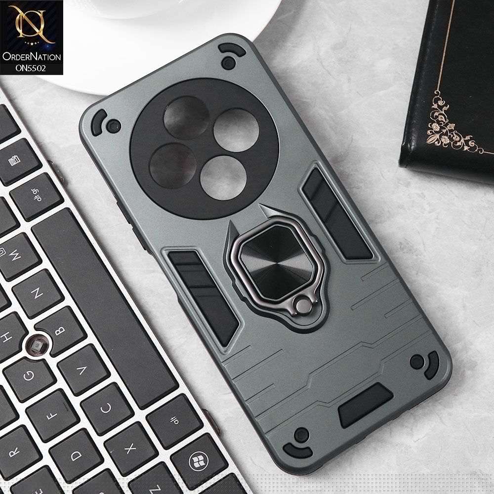 Xiaomi Poco C75 Cover - Sea green - New Dual PC + TPU Hybrid Style Protective Soft Border Case With Kickstand Holder
