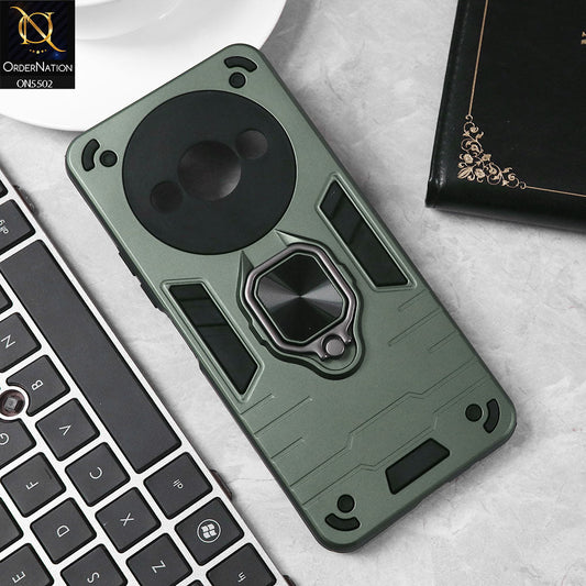 Xiaomi Redmi A3x Cover - Sea green - New Dual PC + TPU Hybrid Style Protective Soft Border Case With Kickstand Holder
