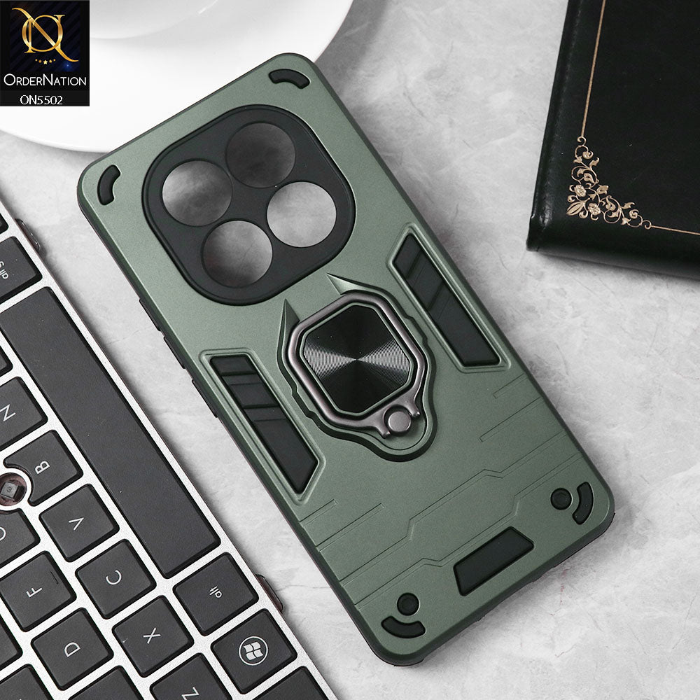 Xiaomi Redmi Note 14 Pro 4G Cover - Sea green - New Dual PC + TPU Hybrid Style Protective Soft Border Case With Kickstand Holder