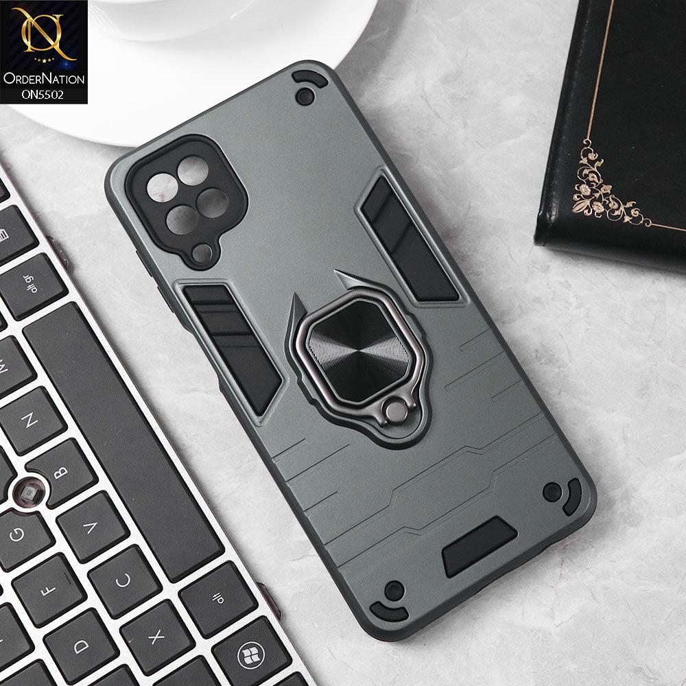 Samsung Galaxy A12 Nacho Cover - Sea green - New Dual PC + TPU Hybrid Style Protective Soft Border Case With Kickstand Holder