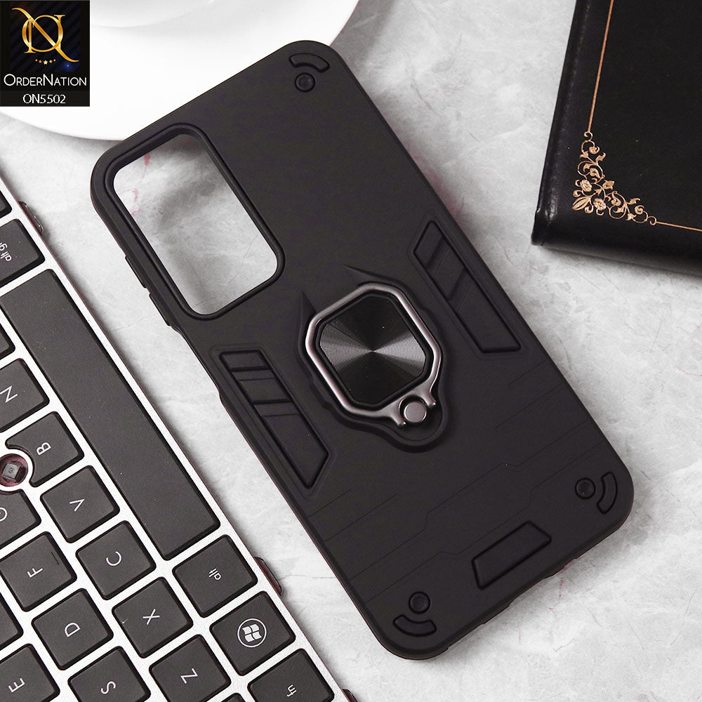 Samsung Galaxy A16 Cover - Black - New Dual PC + TPU Hybrid Style Protective Soft Border Case With Kickstand Holder