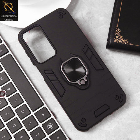 Samsung Galaxy A16 Cover - Black - New Dual PC + TPU Hybrid Style Protective Soft Border Case With Kickstand Holder
