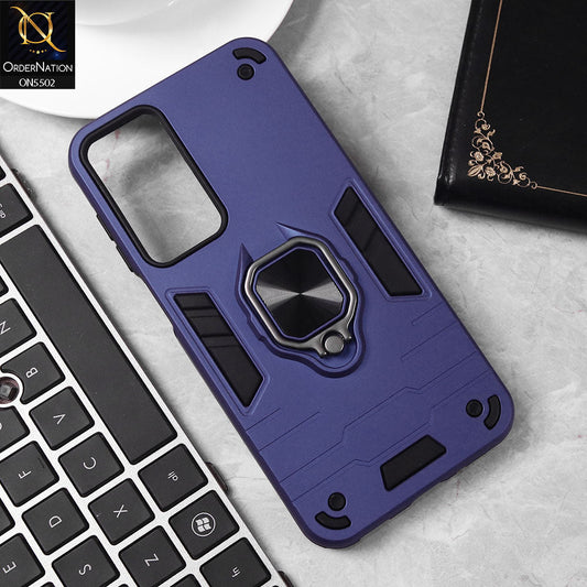 Samsung Galaxy A16 5G Cover - Blue - New Dual PC + TPU Hybrid Style Protective Soft Border Case With Kickstand Holder