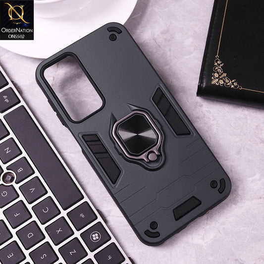 Samsung Galaxy A16 Cover - Midnight Blue - New Dual PC + TPU Hybrid Style Protective Soft Border Case With Kickstand Holder