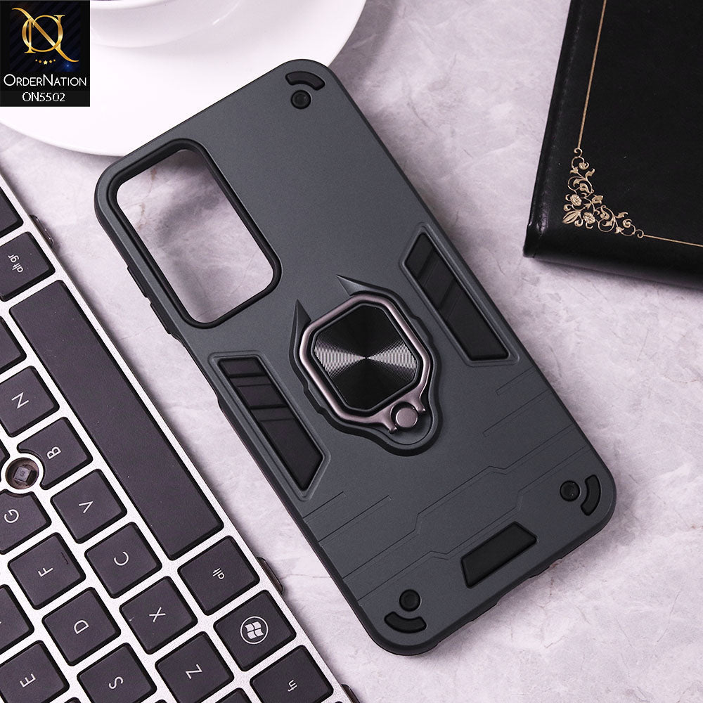 Samsung Galaxy A16 5G Cover - Midnight Blue - New Dual PC + TPU Hybrid Style Protective Soft Border Case With Kickstand Holder