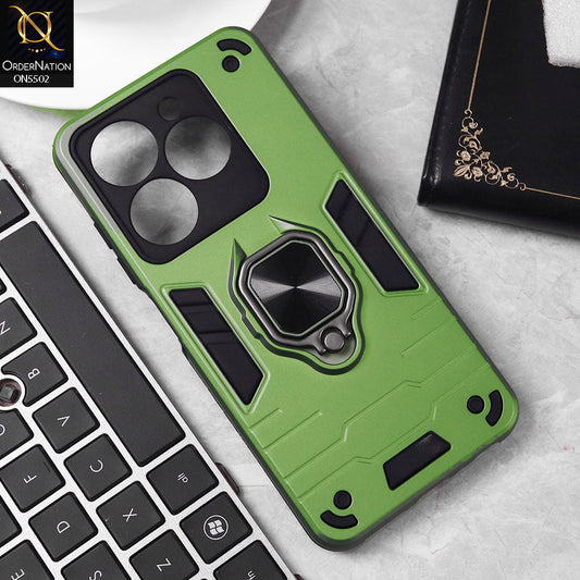 Infinix Smart 8 Pro Cover - Lime Green - New Dual PC + TPU Hybrid Style Protective Soft Border Case With Kickstand Holder