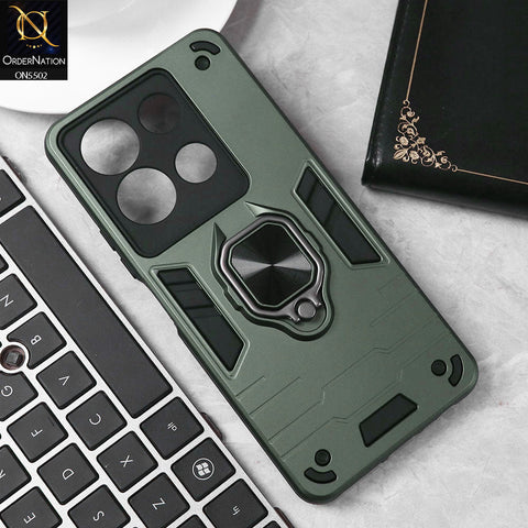 Infinix Smart 7 Cover - Sea green - New Dual PC + TPU Hybrid Style Protective Soft Border Case With Kickstand Holder