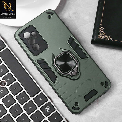 Vivo V23e 5G Cover - Sea green - New Dual PC + TPU Hybrid Style Protective Soft Border Case With Kickstand Holder