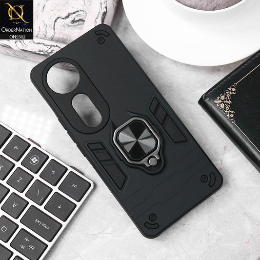 Vivo S19 Cover - Black - New Dual PC + TPU Hybrid Style Protective Soft Border Case With Kickstand Holder