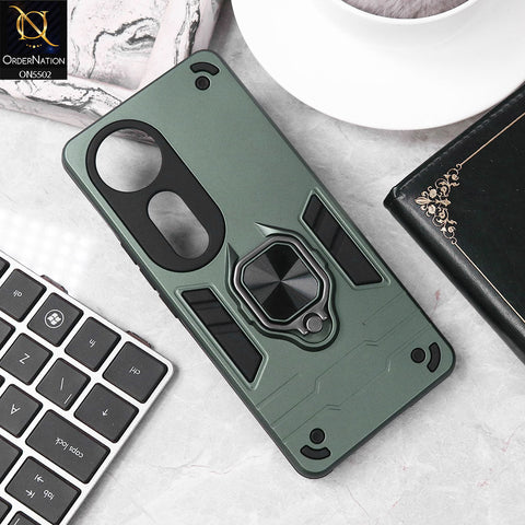 Vivo S19 Cover - Sea green - New Dual PC + TPU Hybrid Style Protective Soft Border Case With Kickstand Holder