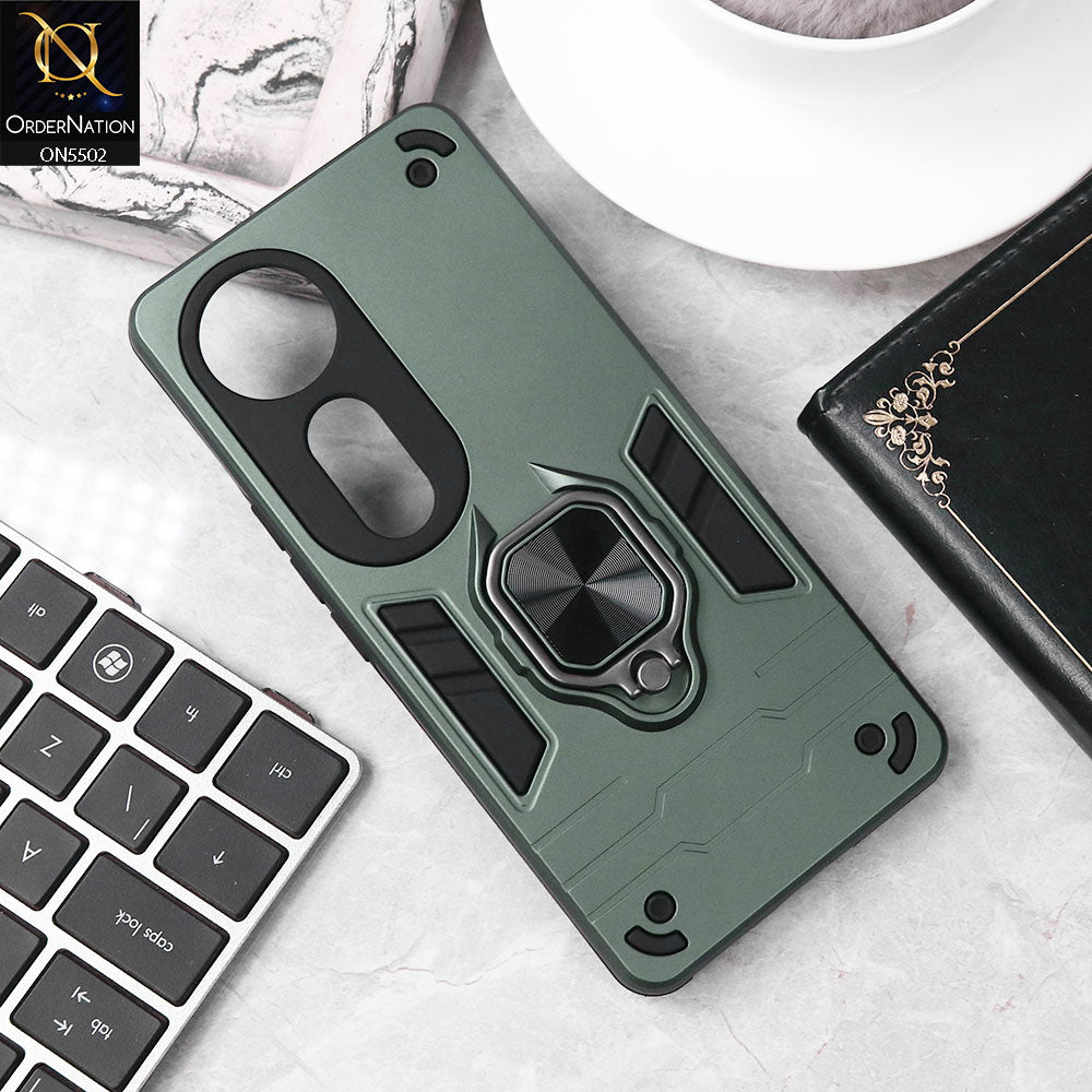 Vivo S19 Pro Cover - Sea green - New Dual PC + TPU Hybrid Style Protective Soft Border Case With Kickstand Holder