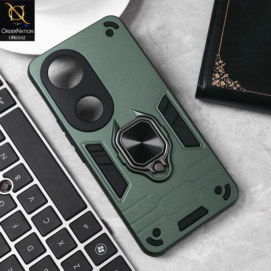 Vivo V50 Cover - Sea green - New Dual PC + TPU Hybrid Style Protective Soft Border Case With Kickstand Holder
