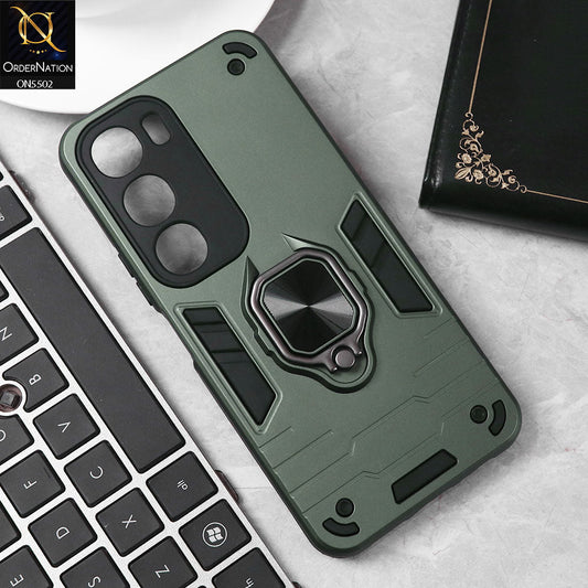 Vivo Y19s Cover - Sea green - New Dual PC + TPU Hybrid Style Protective Soft Border Case With Kickstand Holder