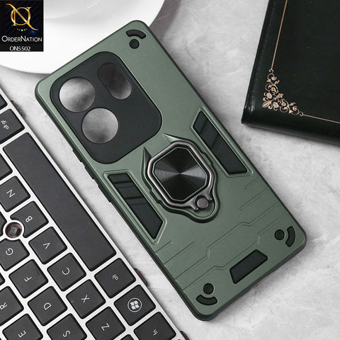 Infinix Zero 30 4G Cover - Sea green - New Dual PC + TPU Hybrid Style Protective Soft Border Case With Kickstand Holder