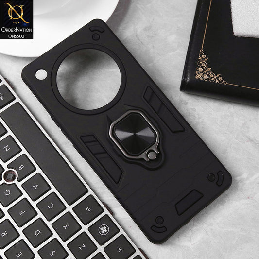 Infinix Zero 40 4G Cover - Black - New Dual PC + TPU Hybrid Style Protective Soft Border Case With Kickstand Holder