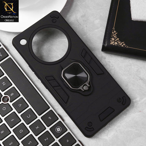 Infinix Zero 40 4G Cover - Black - New Dual PC + TPU Hybrid Style Protective Soft Border Case With Kickstand Holder