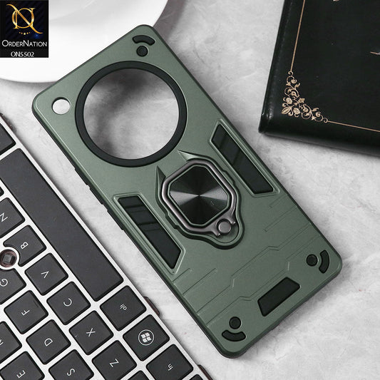 Infinix Zero 40 4G Cover - Sea green - New Dual PC + TPU Hybrid Style Protective Soft Border Case With Kickstand Holder