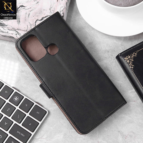 Infinix Hot 10 Play Cover - Black - New Premium PU Leather Magnetic Flip Book Card Slots Wallet Soft Case
