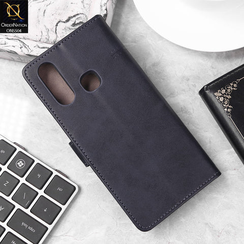 Vivo Y17 Cover - Blue - New Premium PU Leather Magnetic Flip Book Card Slots Wallet Soft Case