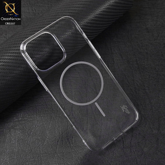 iPhone 16 Pro Max Cover - Gray - Blue Shark Premium MagSafe Soft Clear Case