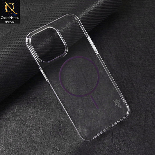 iPhone 14 Pro Max Cover - Purple - Blue Shark Premium MagSafe Soft Clear Case