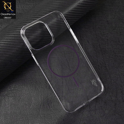 iPhone 14 Pro Max Cover - Purple - Blue Shark Premium MagSafe Soft Clear Case