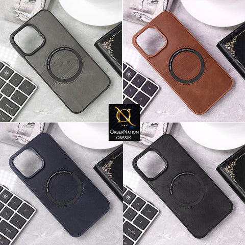 iPhone 15 Pro Max Cover - Dark Brown - New PU Leather Soft Silicone WIth Magnetic