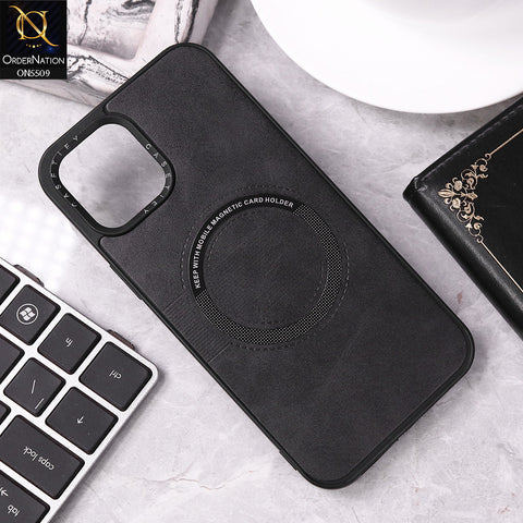 iPhone 12 Pro Max Cover - Black - New PU Leather Soft Silicone WIth Magnetic