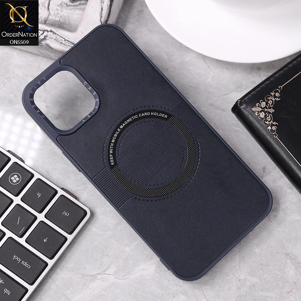 iPhone 12 Pro Max Cover - Blue - New PU Leather Soft Silicone WIth Magnetic