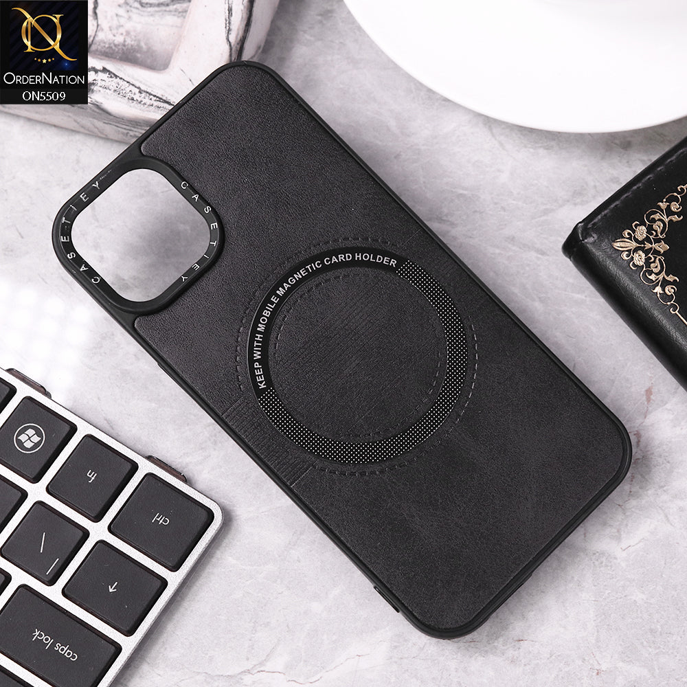 iPhone 14 Cover - Black - New PU Leather Soft Silicone WIth Magnetic