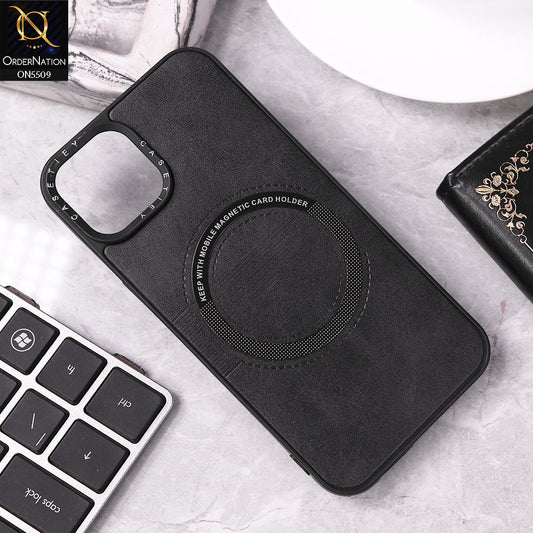 iPhone 14 Cover - Black - New PU Leather Soft Silicone WIth Magnetic